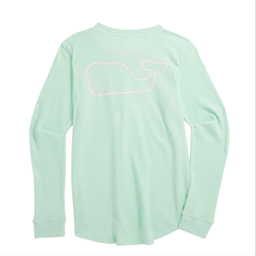 Vinyard Vines Light Mint Green Waffle Pullover Size Small Long Sleeve S